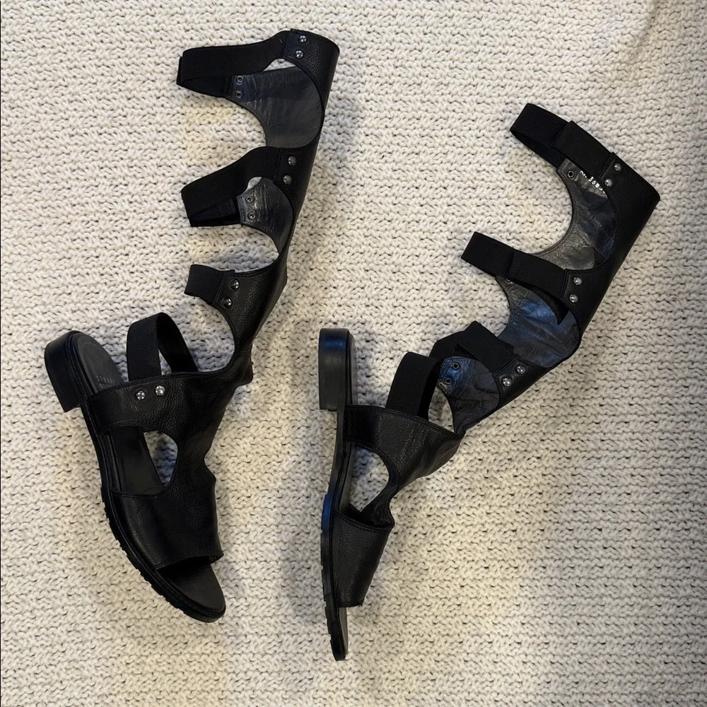 STUART WEITZMAN Tall Cut Out Gladiator Sandals Flats Boot Shoe 6/5 M